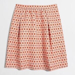 NWT J.Crew Geometric Box Pleated Skirt Coral Orange Lined B8248 Pockets 8